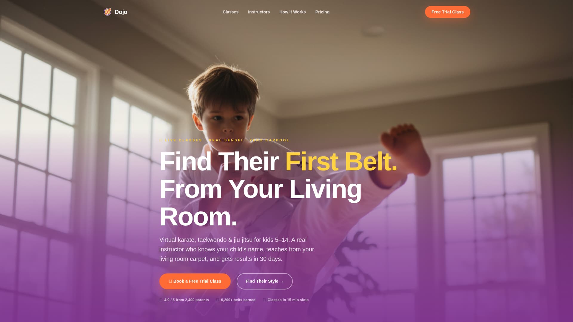 Dojo - Dynamic Kids Martial Arts Landing Page Template
