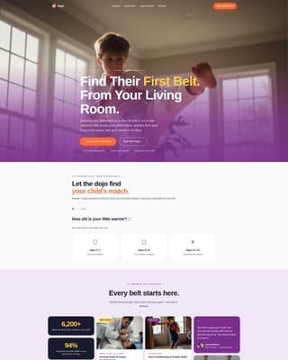 Dojo - Dynamic Kids Martial Arts Landing Page Template