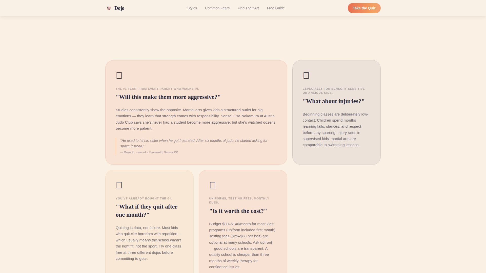 Dojo - Nurturing Martialarts Landing Page Template