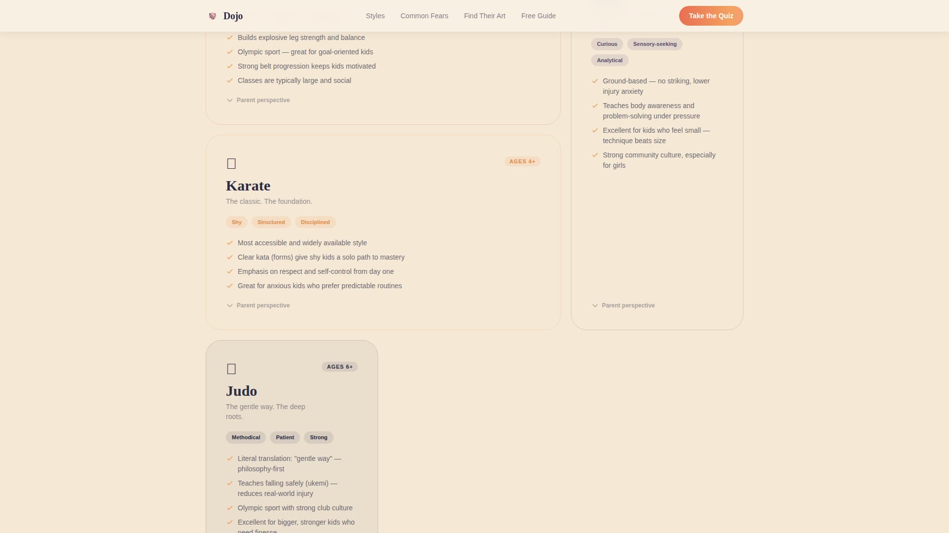 Dojo - Nurturing Martialarts Landing Page Template