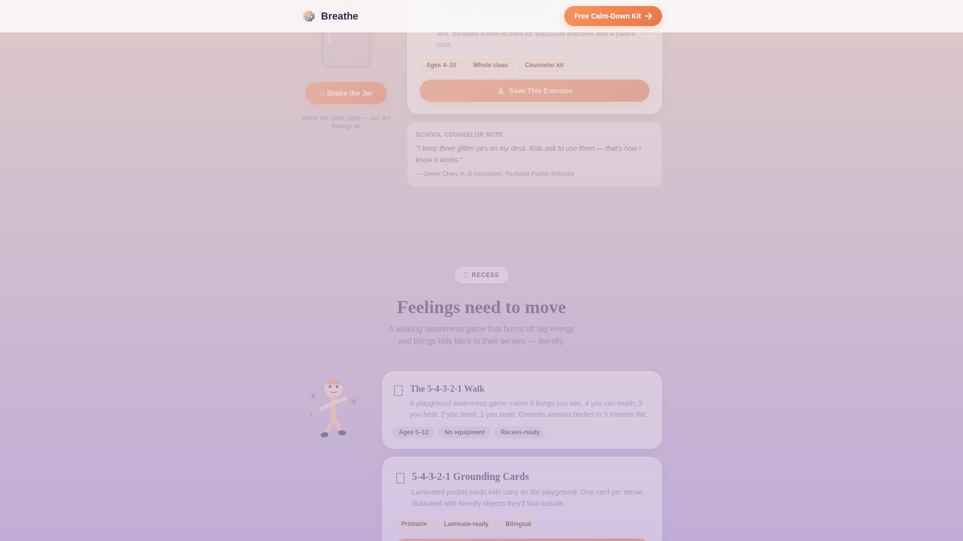 Breathe - Calming Mindfulness Landing Page Template