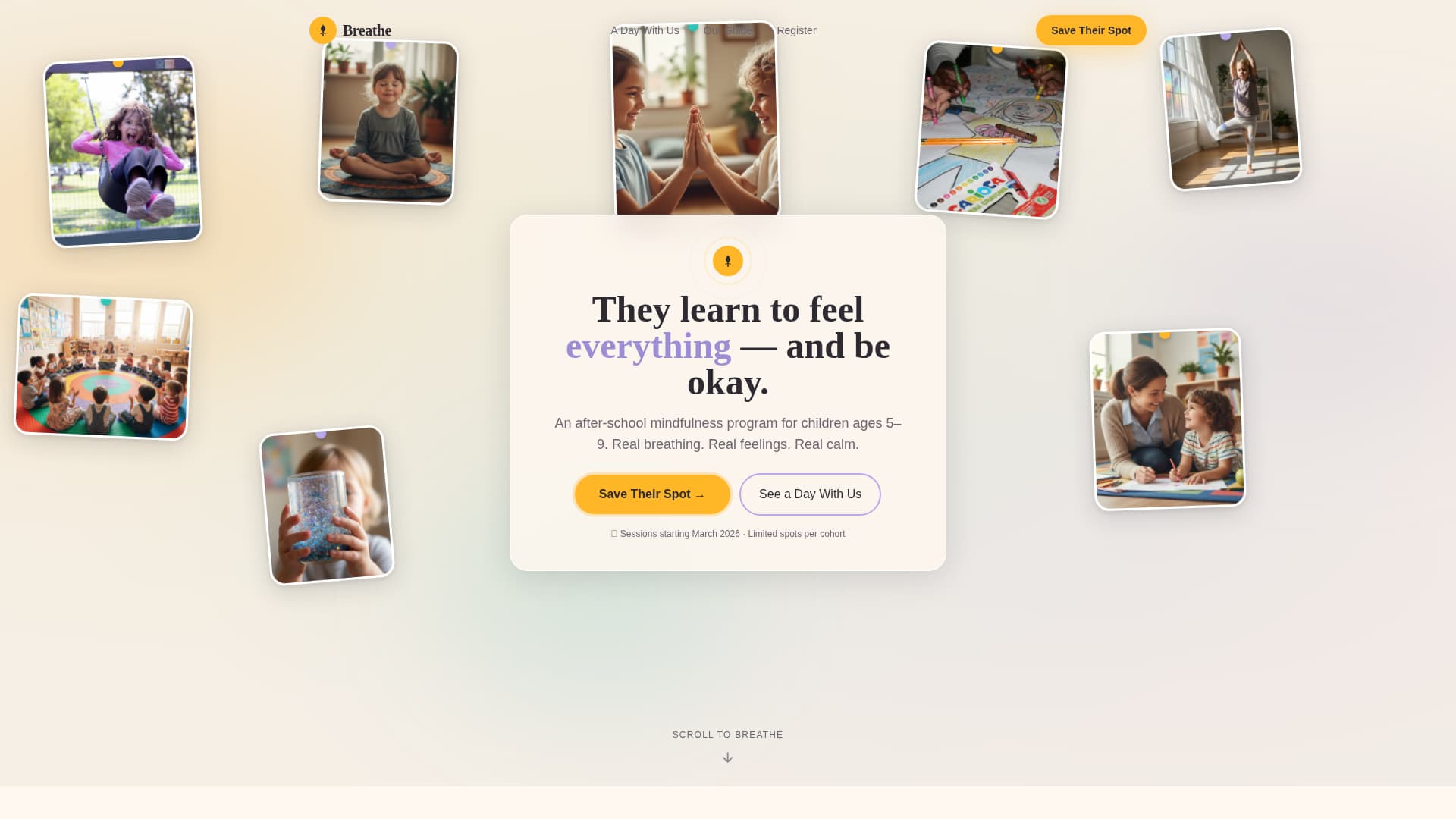 Breathe - Nurturing Mindfulness Landing Page Template