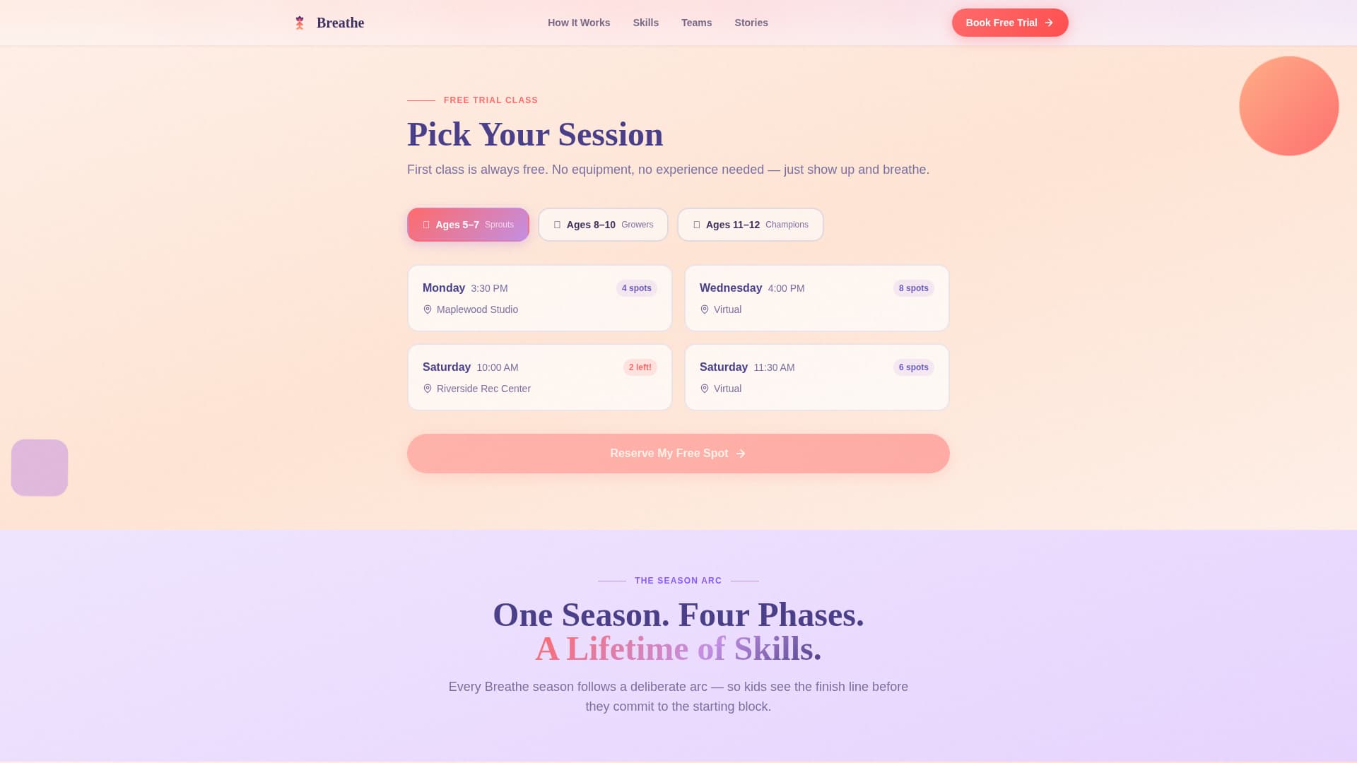 Breathe - Playful Mindfulness Landing Page Template