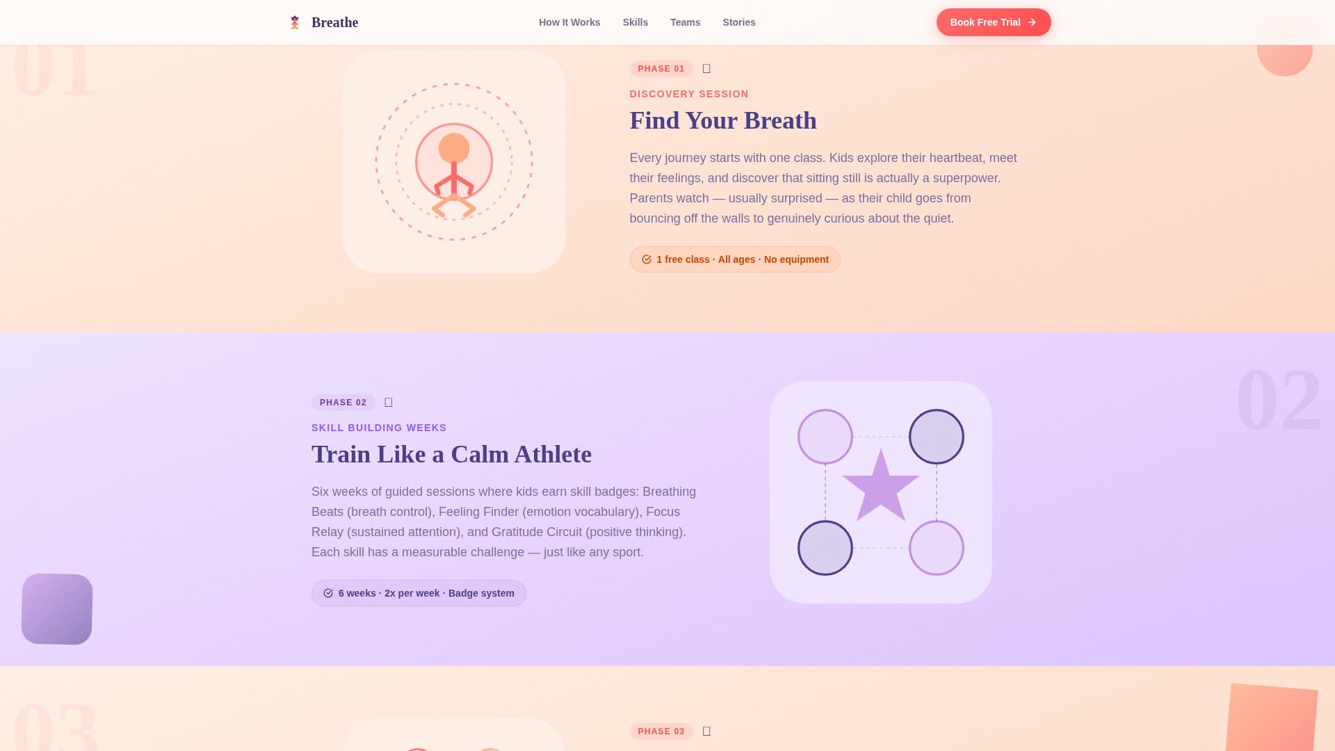 Breathe - Playful Mindfulness Landing Page Template