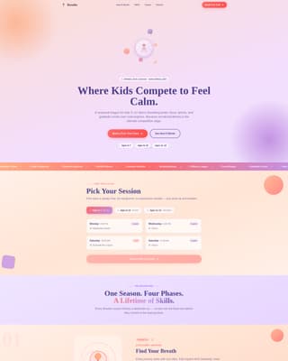 Breathe - Playful Mindfulness Landing Page Template