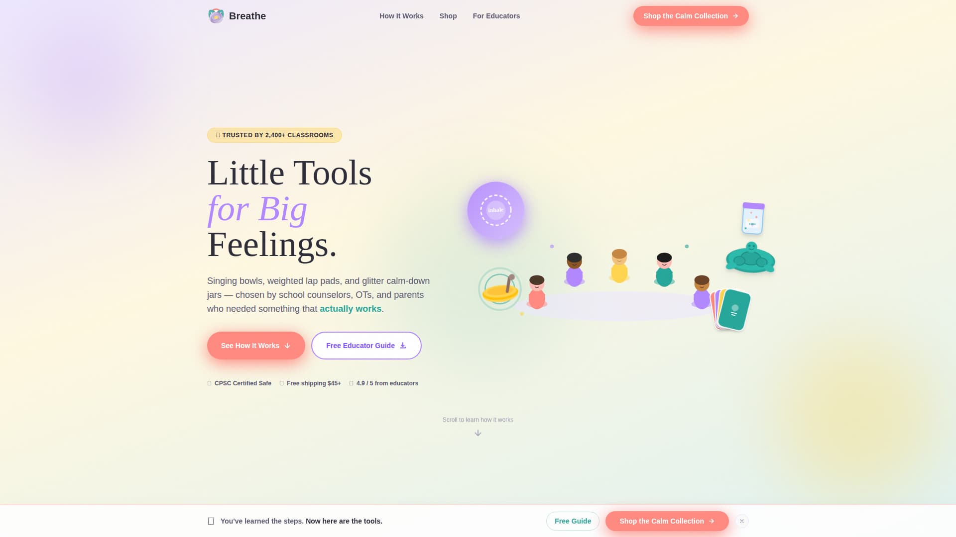 Breathe — Peaceful Meditation Practice Landing Page Template