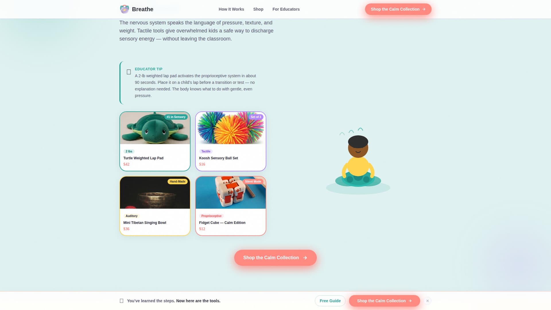 Breathe — Peaceful Meditation Practice Landing Page Template