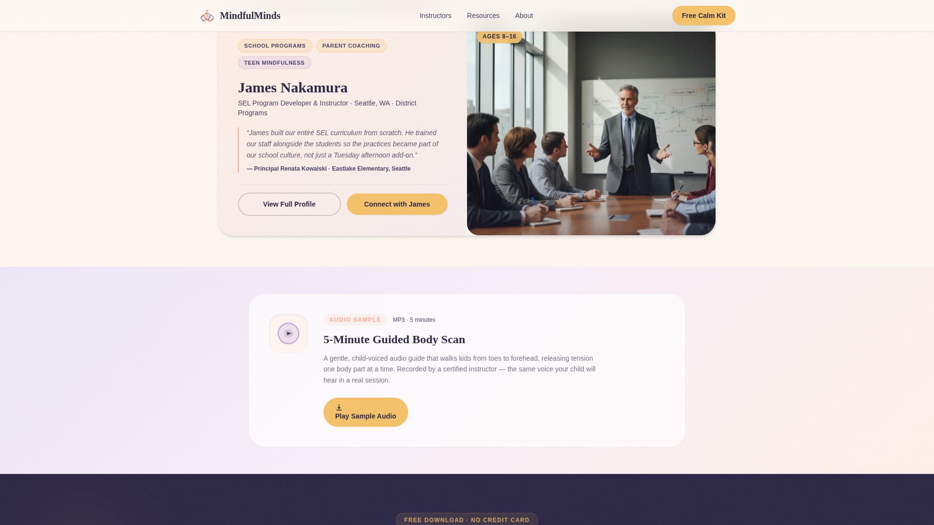 Breathe — Transformative Mindfulness Coaching Landing Page Template