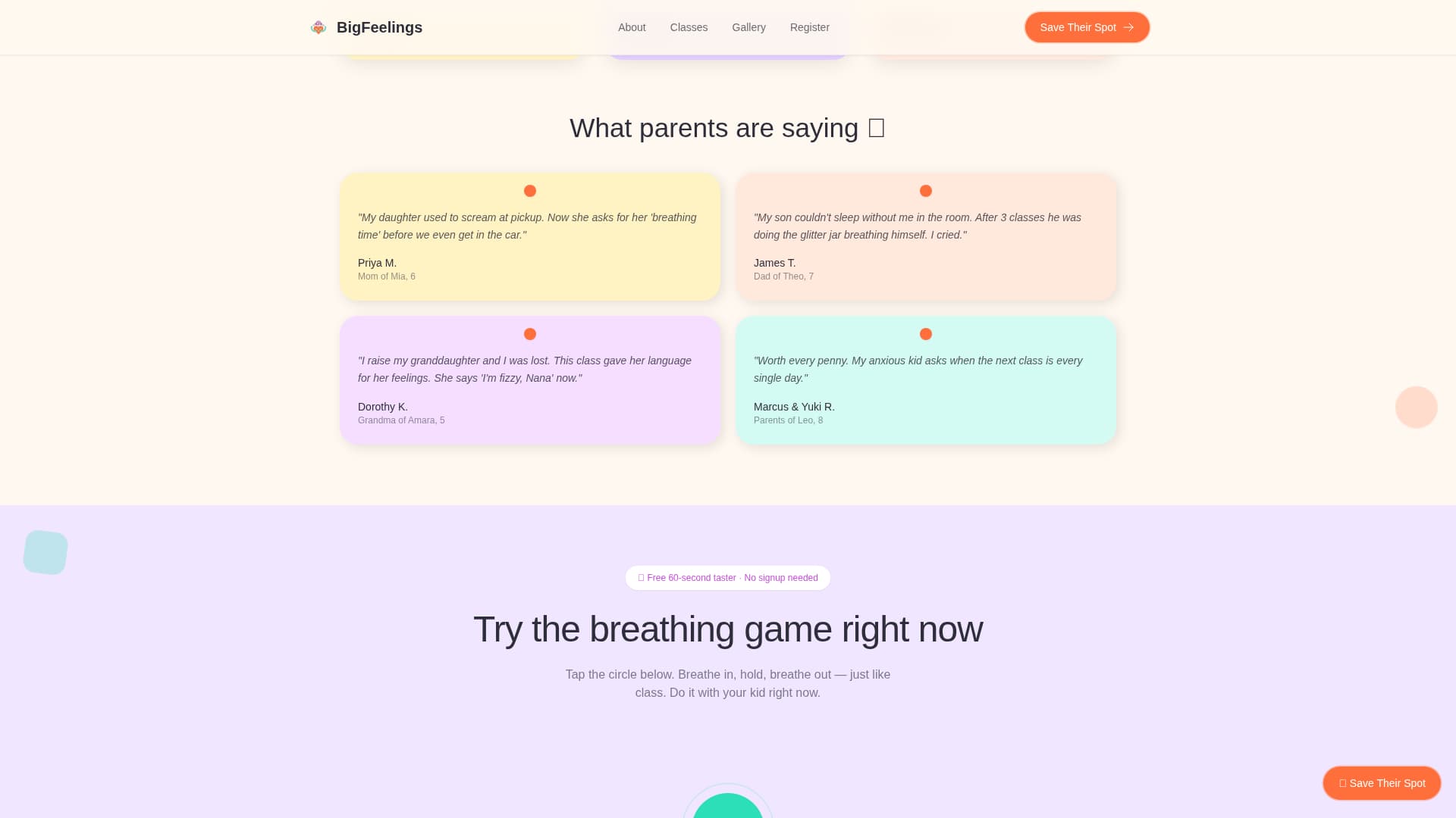 Breathe - Joyful Mindfulness Landing Page Template