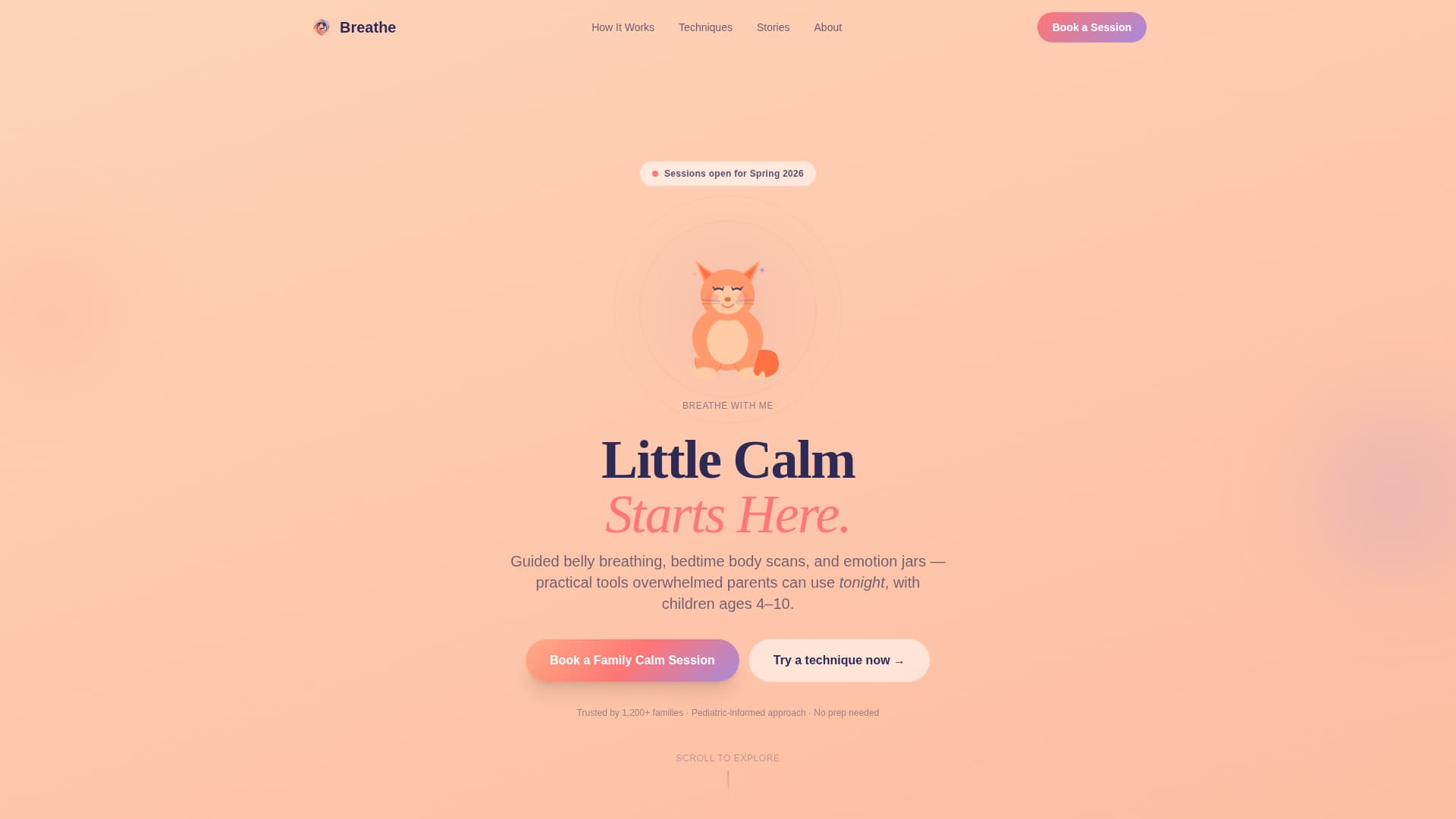 Breathe — Restorative Wellness Landing Page Template