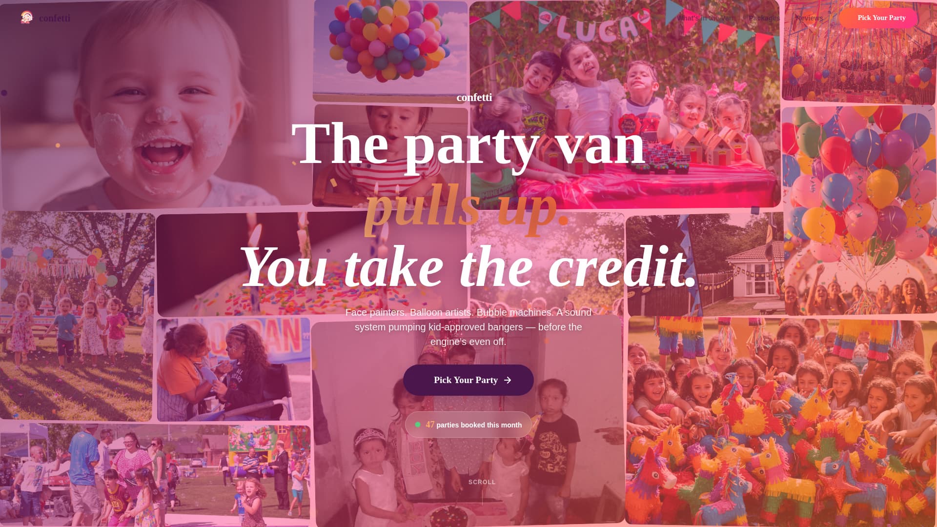 Confetti - Vibrant Party Landing Page Template