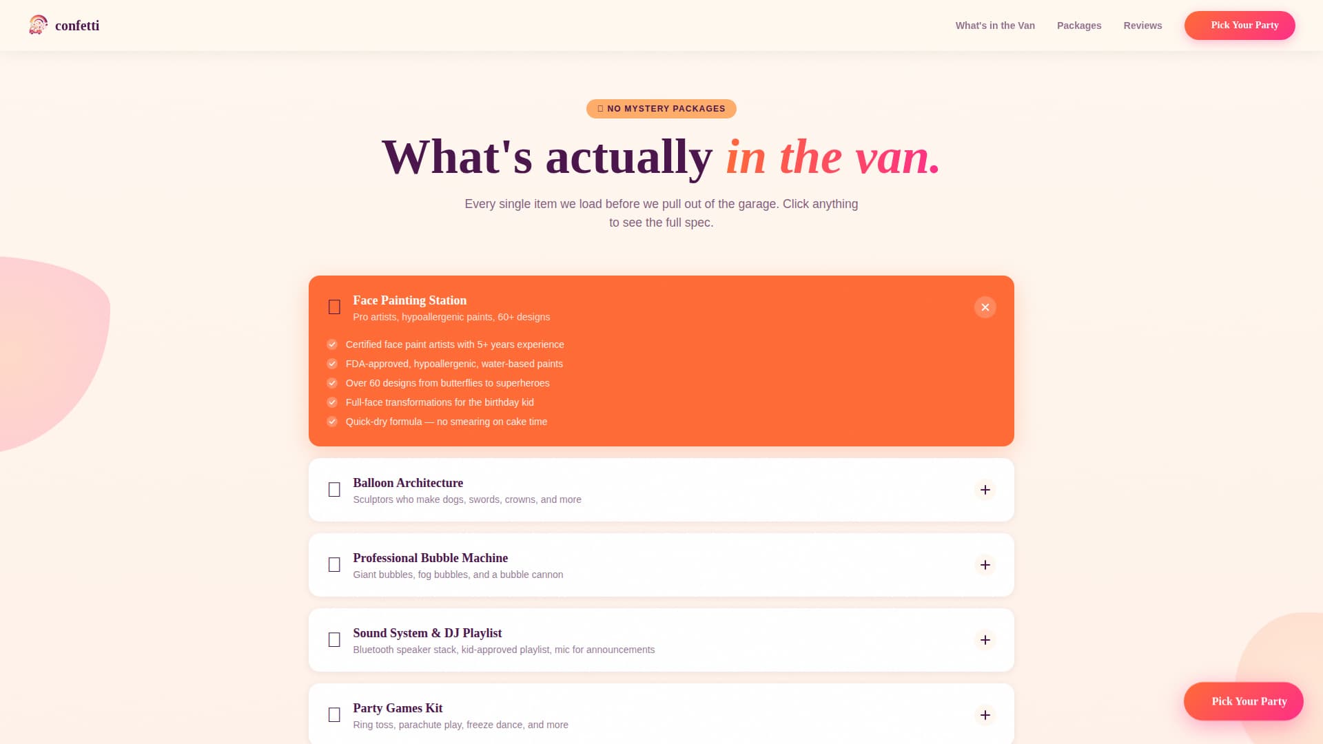 Confetti - Vibrant Party Landing Page Template