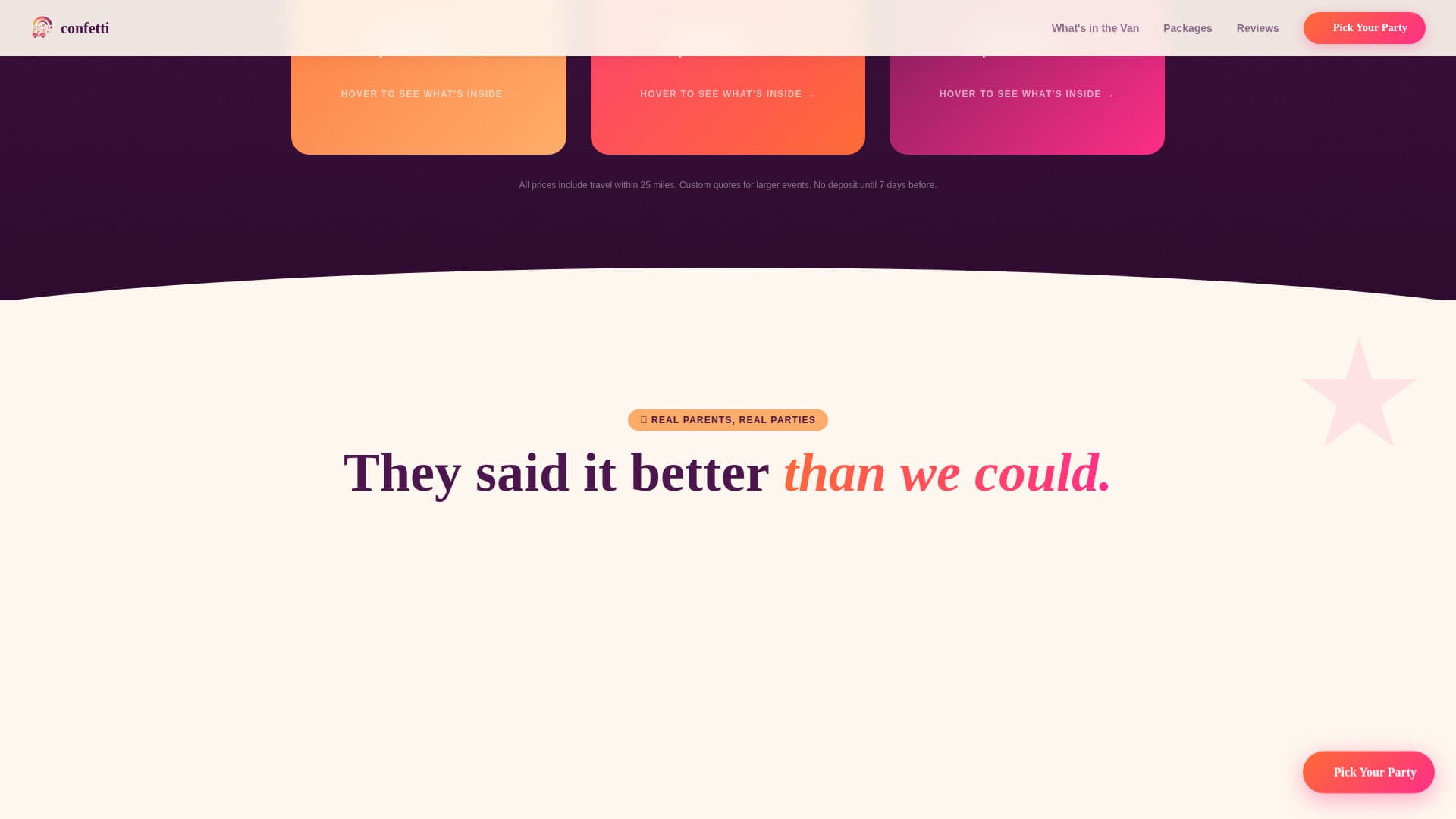 Confetti - Vibrant Party Landing Page Template