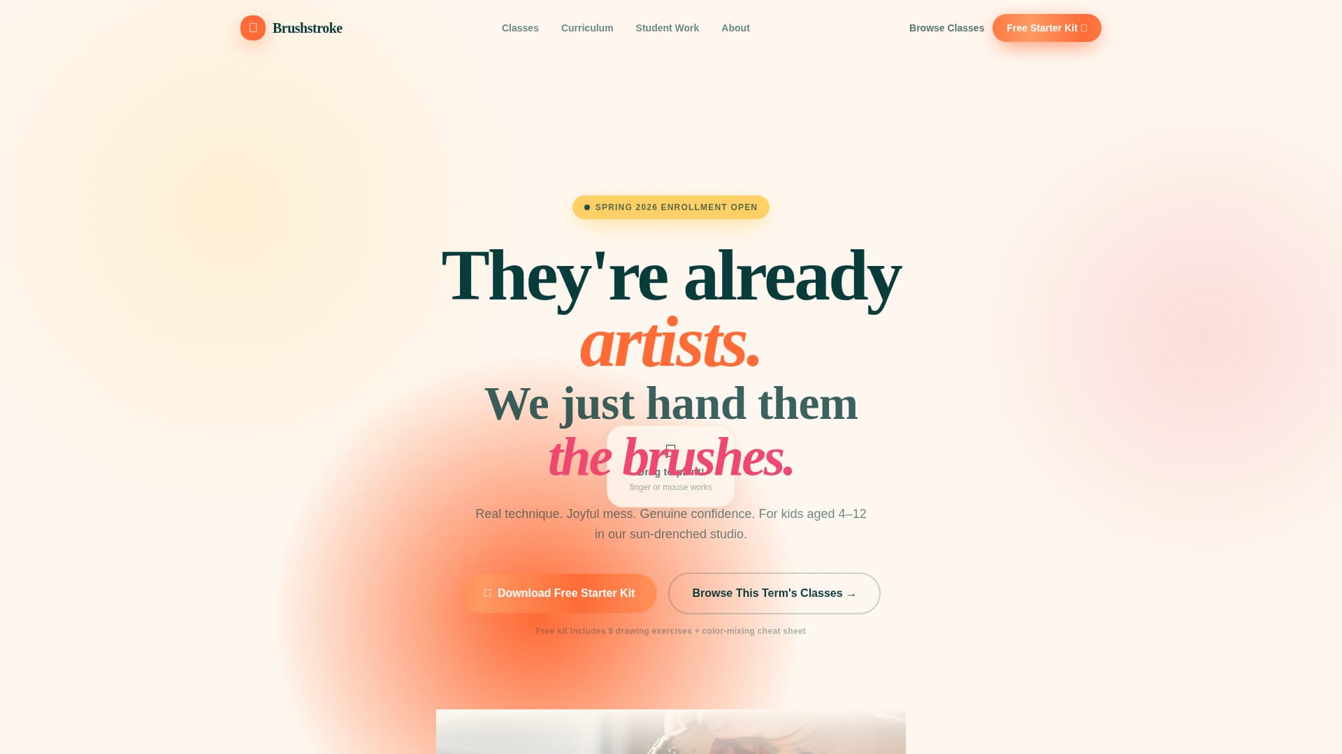 Brushstroke - Vibrant Academy Landing Page Template