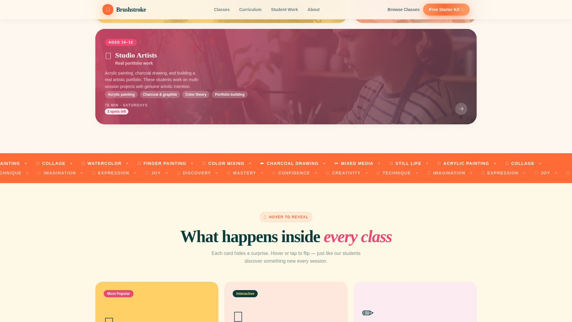 Brushstroke - Vibrant Academy Landing Page Template
