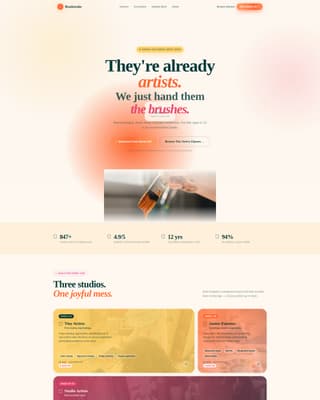Brushstroke - Vibrant Academy Landing Page Template