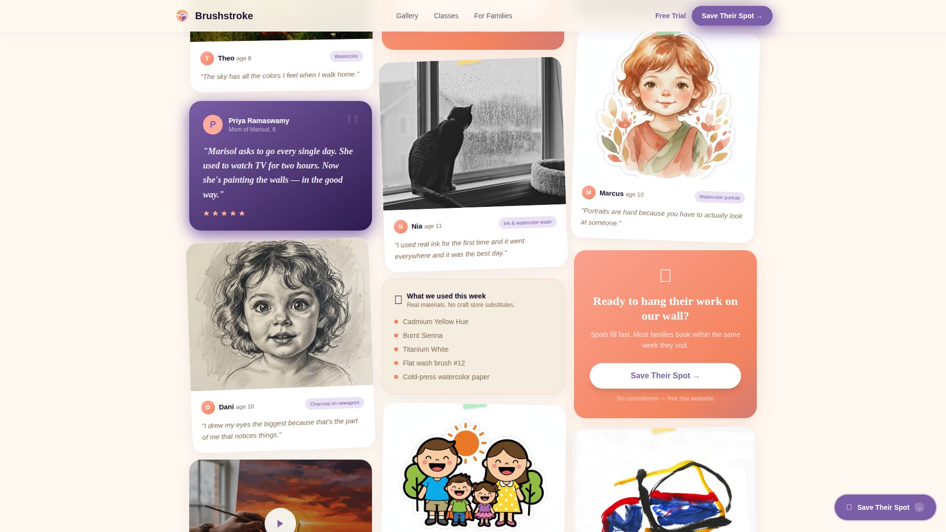 Brushstroke - Vibrant Afterschool Landing Page Template