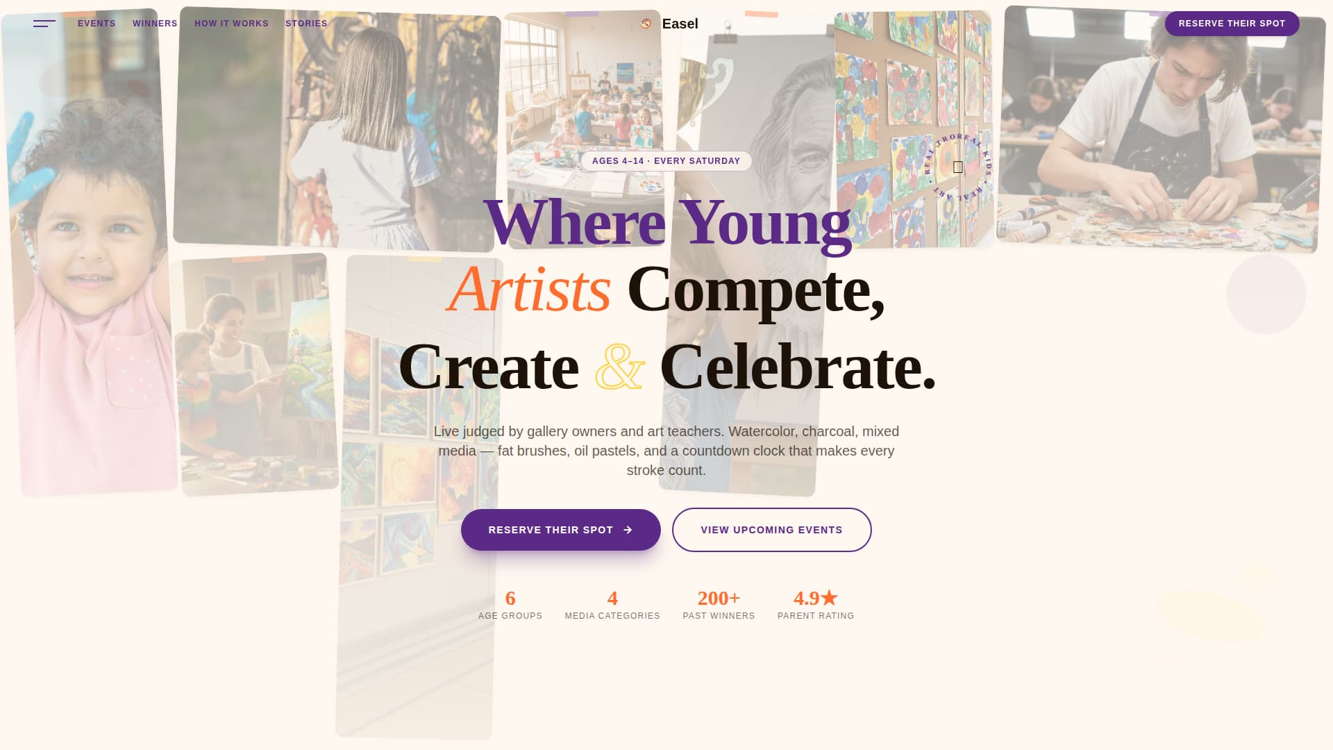 Easel - Vibrant Kids Art Landing Page Template