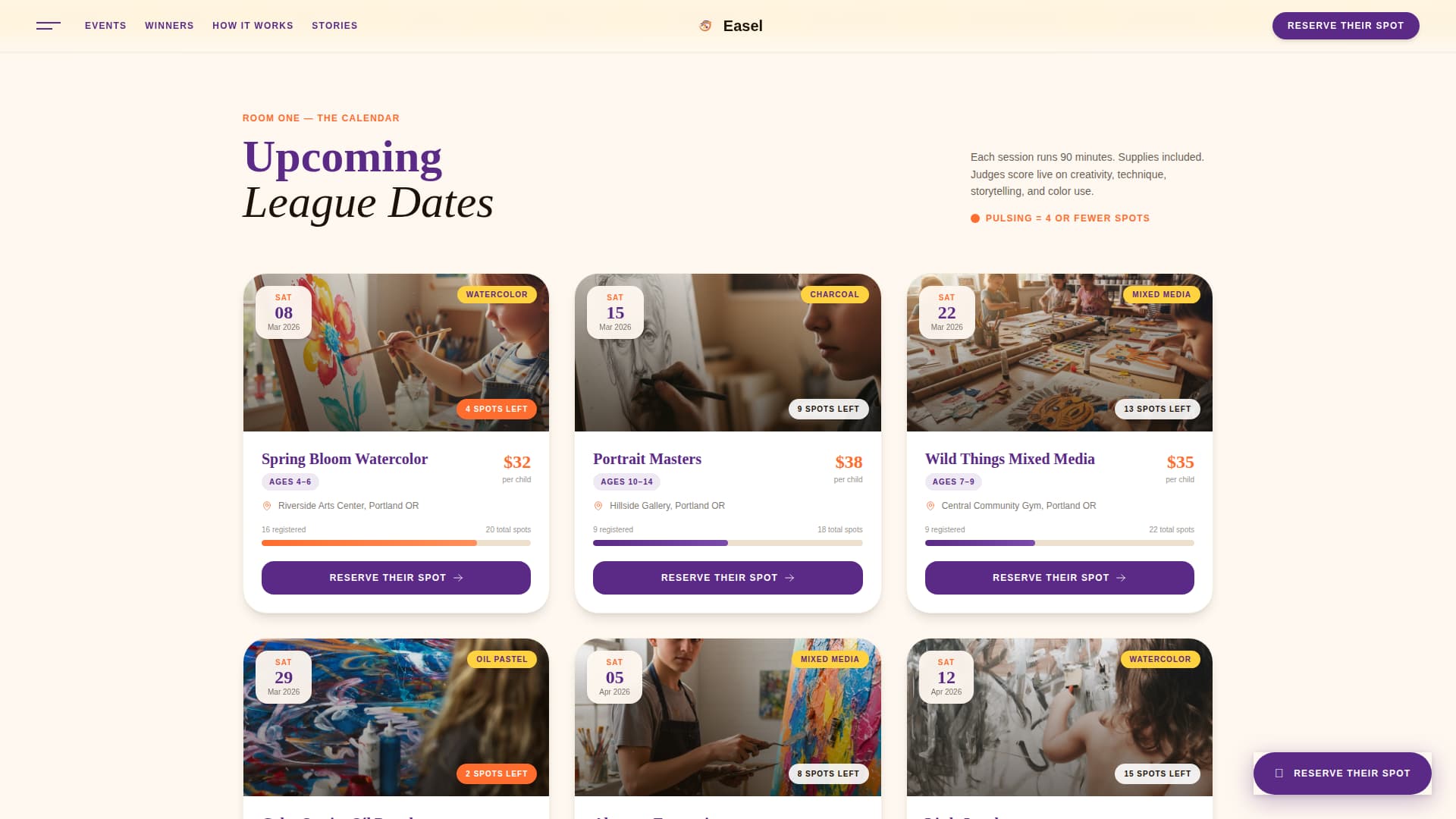 Easel - Vibrant Kids Art Landing Page Template