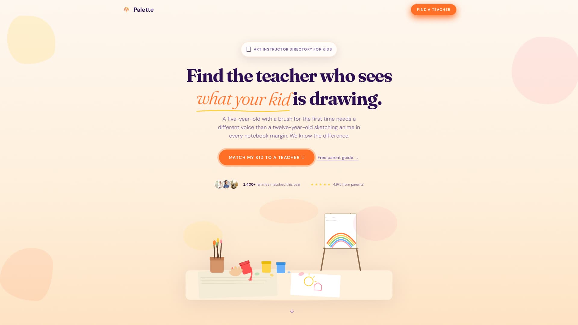 Palette - Joyful Art Instructor Landing Page Template