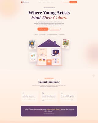 Brushstroke - Inspiring Kids Art Landing Page Template