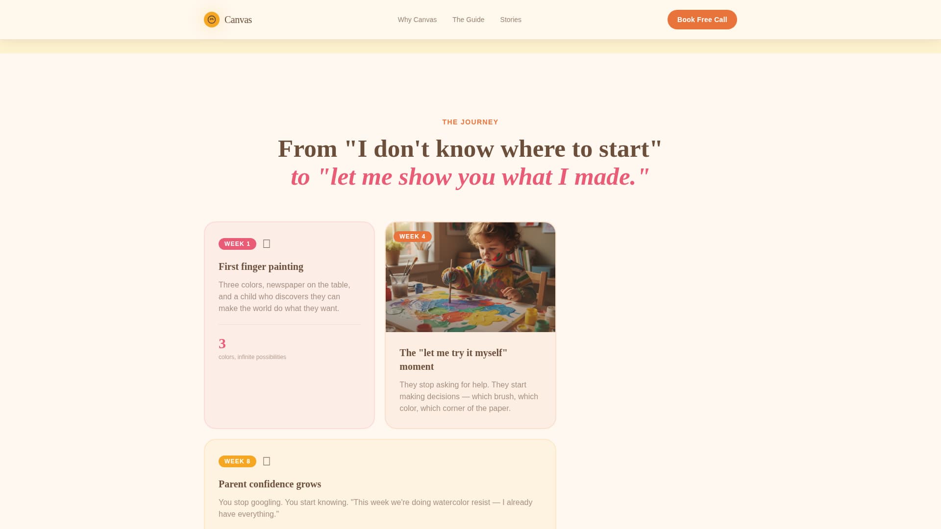 Canvas - Inspiring Kids Art Landing Page Template