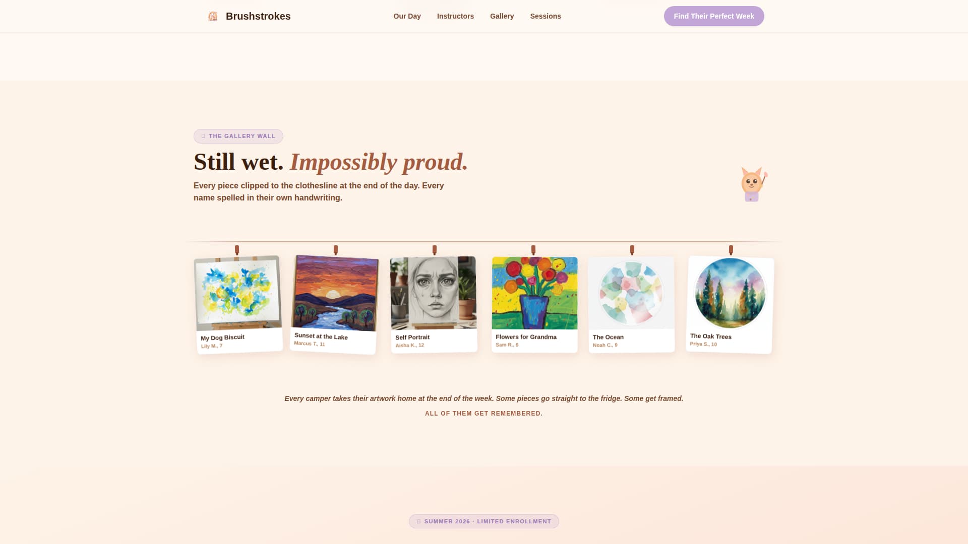 Brushstrokes - Enchanting Art Camp Landing Page Template