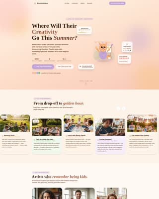 Brushstrokes - Enchanting Art Camp Landing Page Template