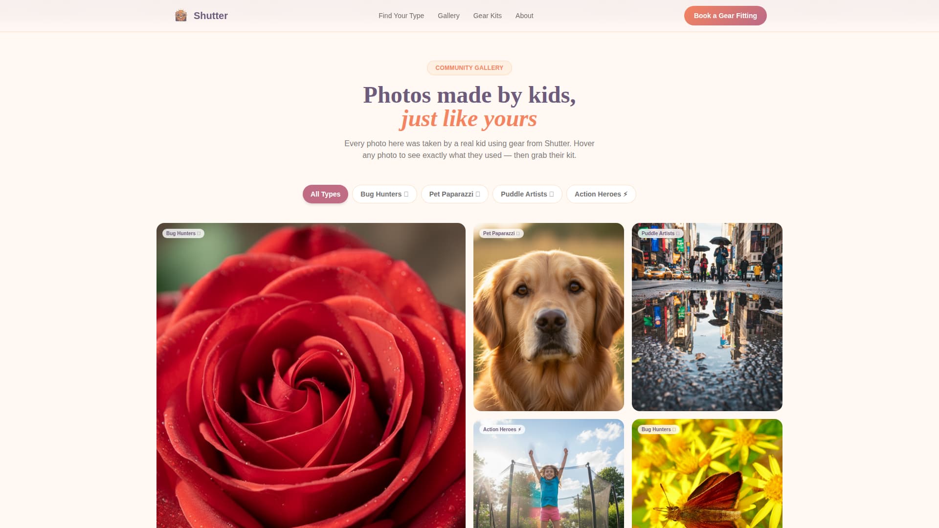 Shutter - Heartwarming Kids Photography Landing Page Template