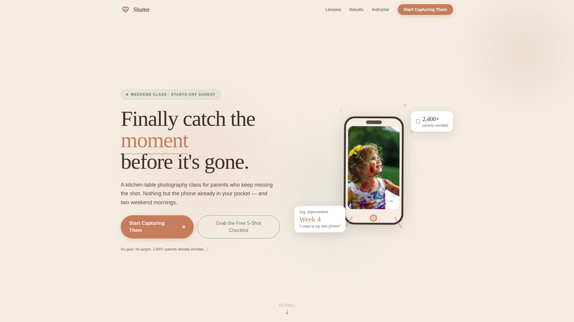 Shutter - Heartwarming Photography Landing Page Template