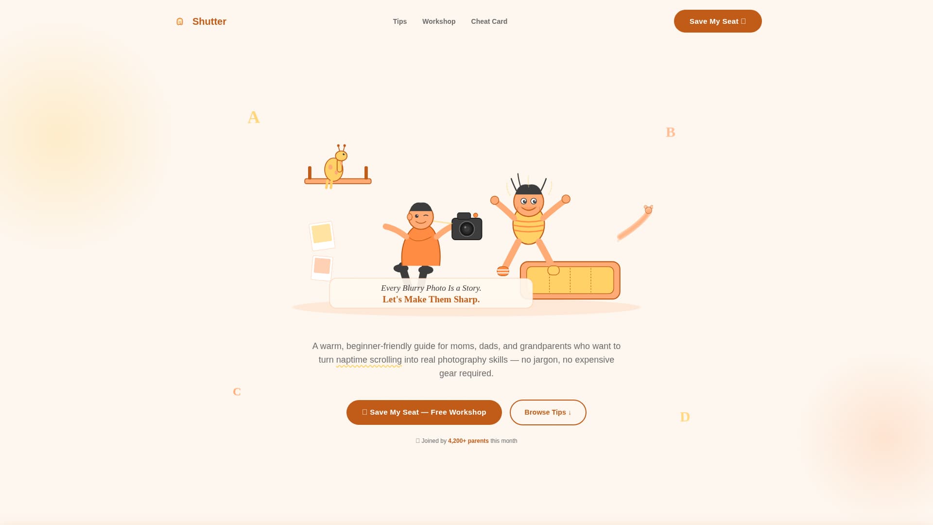 Shutter — Emotional Portrait Photography Landing Page Template