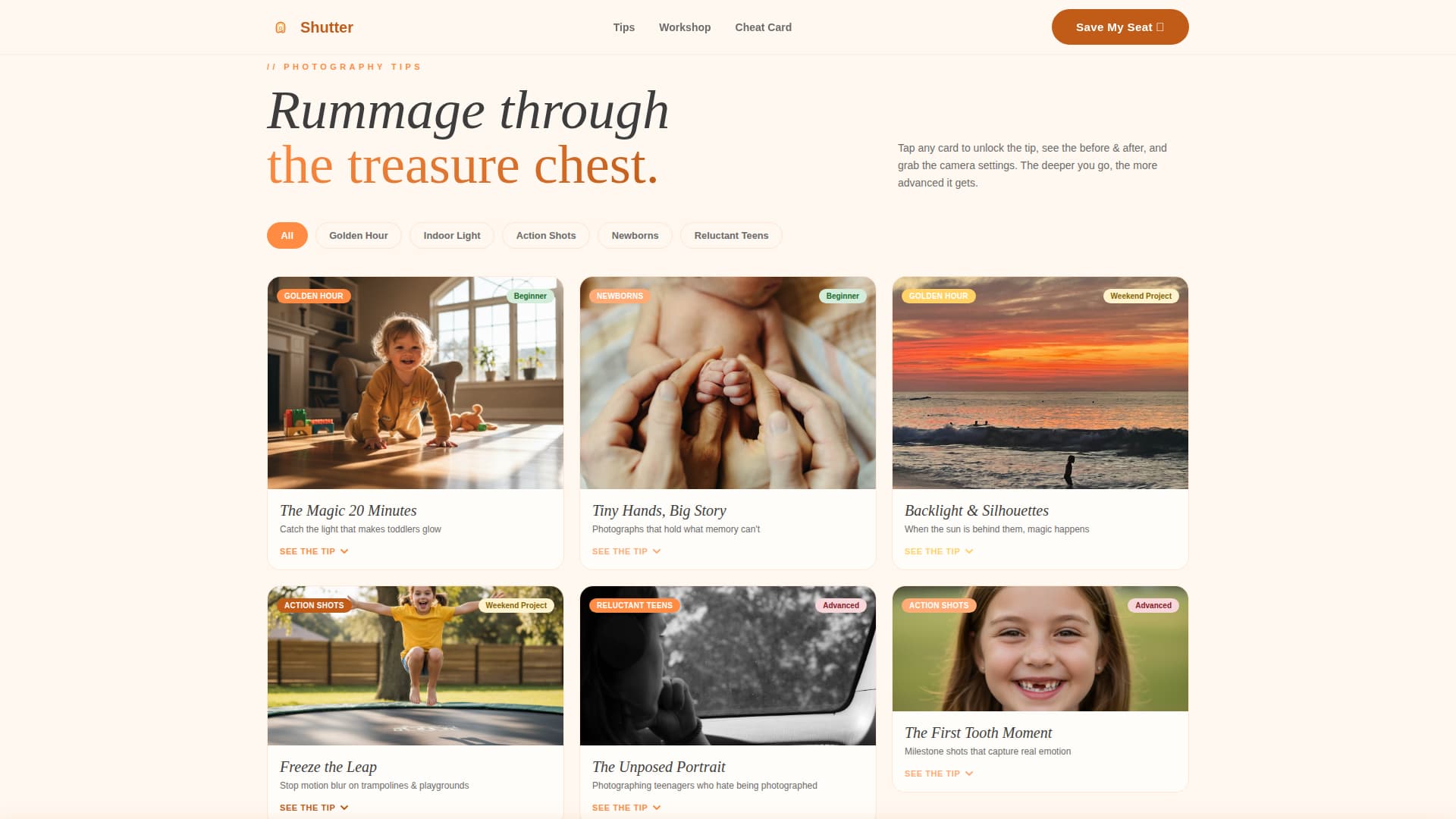 Shutter — Emotional Portrait Photography Landing Page Template