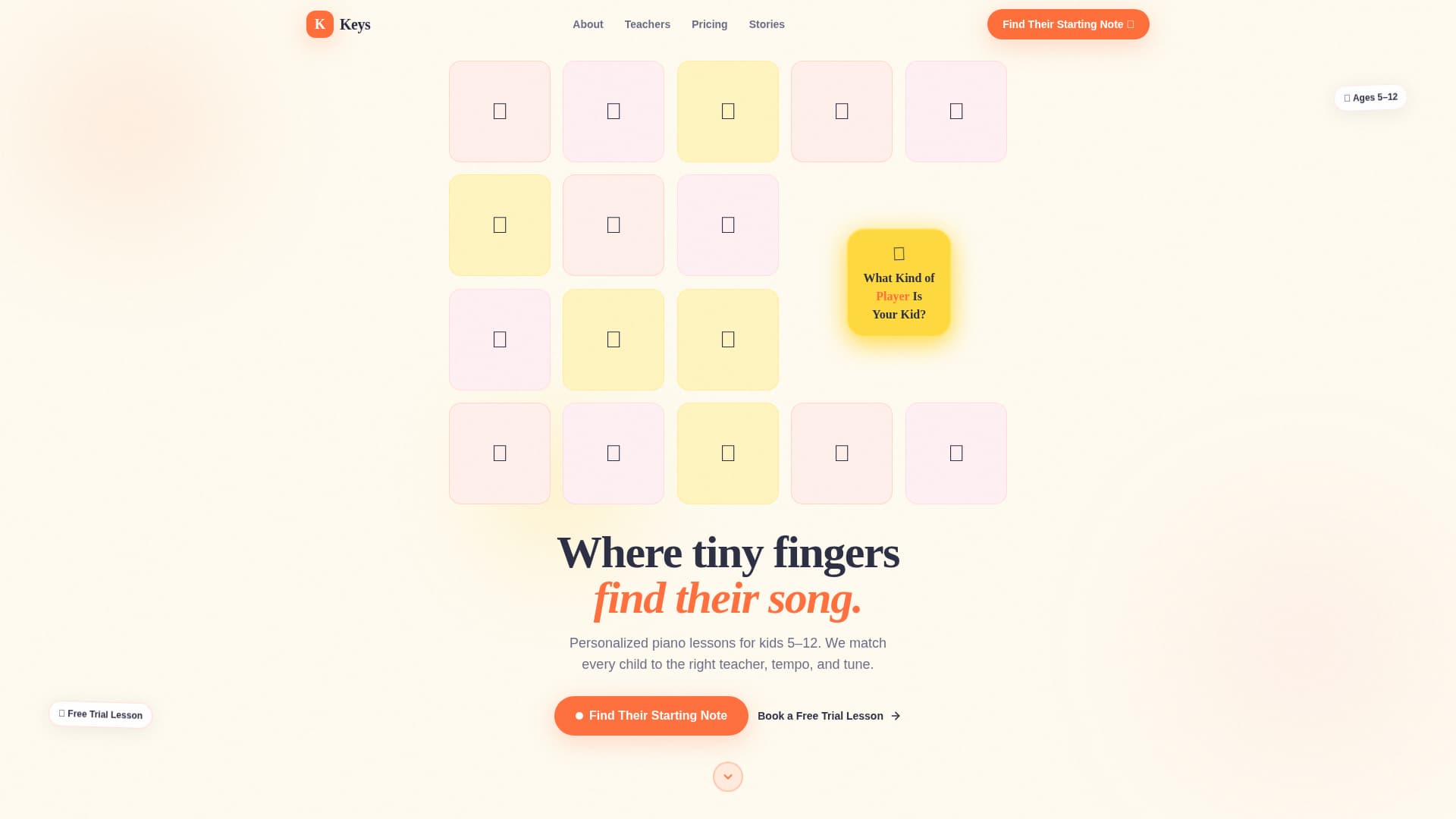 Keys - Playful Piano Landing Page Template