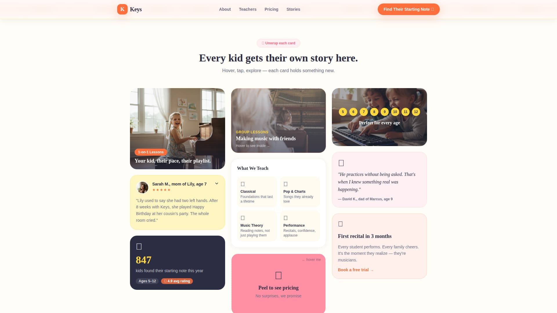 Keys - Playful Piano Landing Page Template