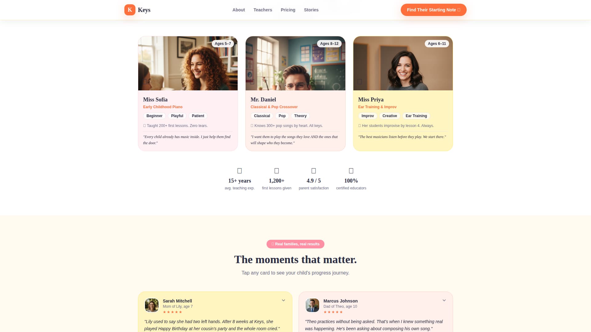 Keys - Playful Piano Landing Page Template