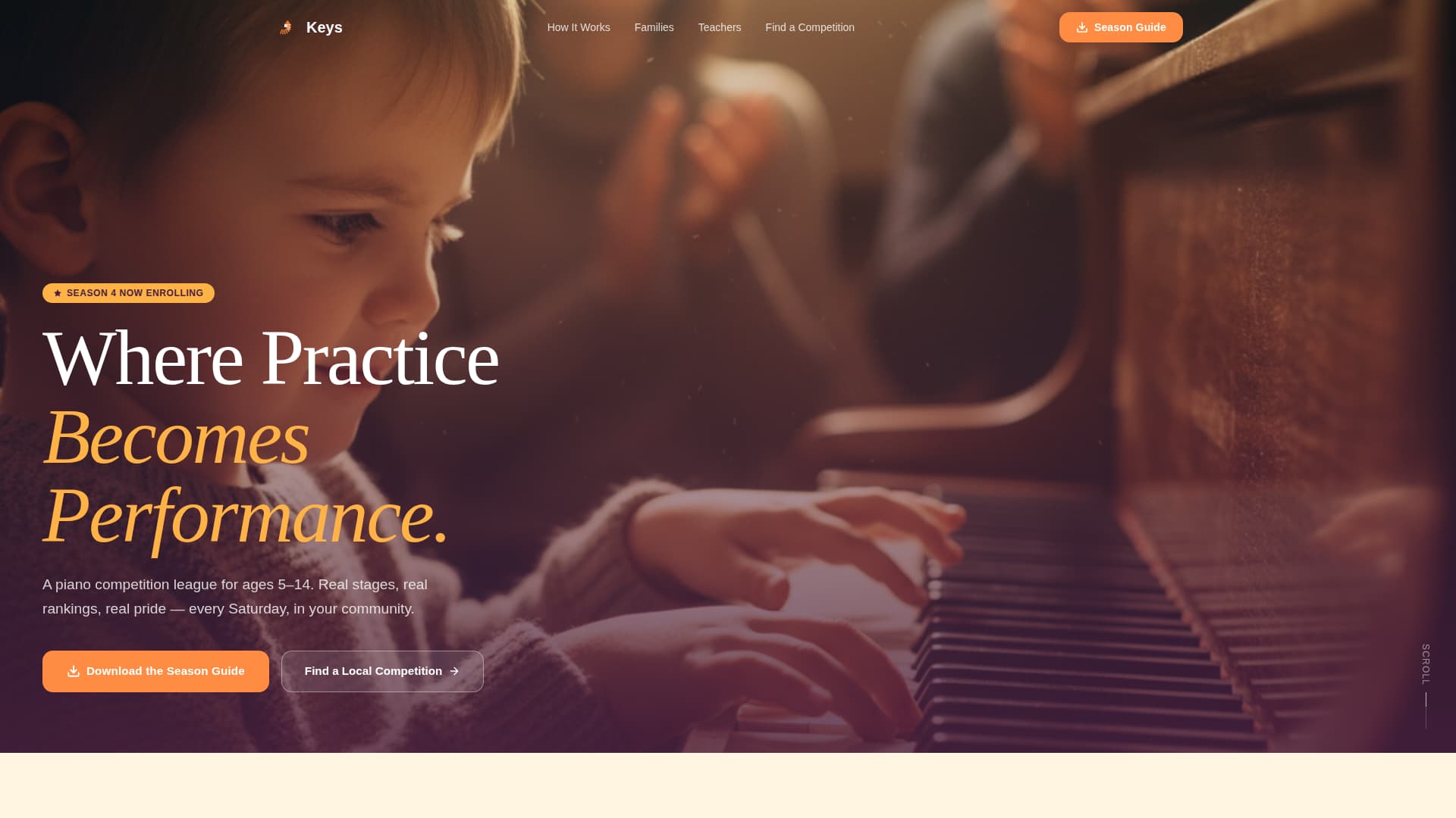 Keys - Inspiring Piano Landing Page Template