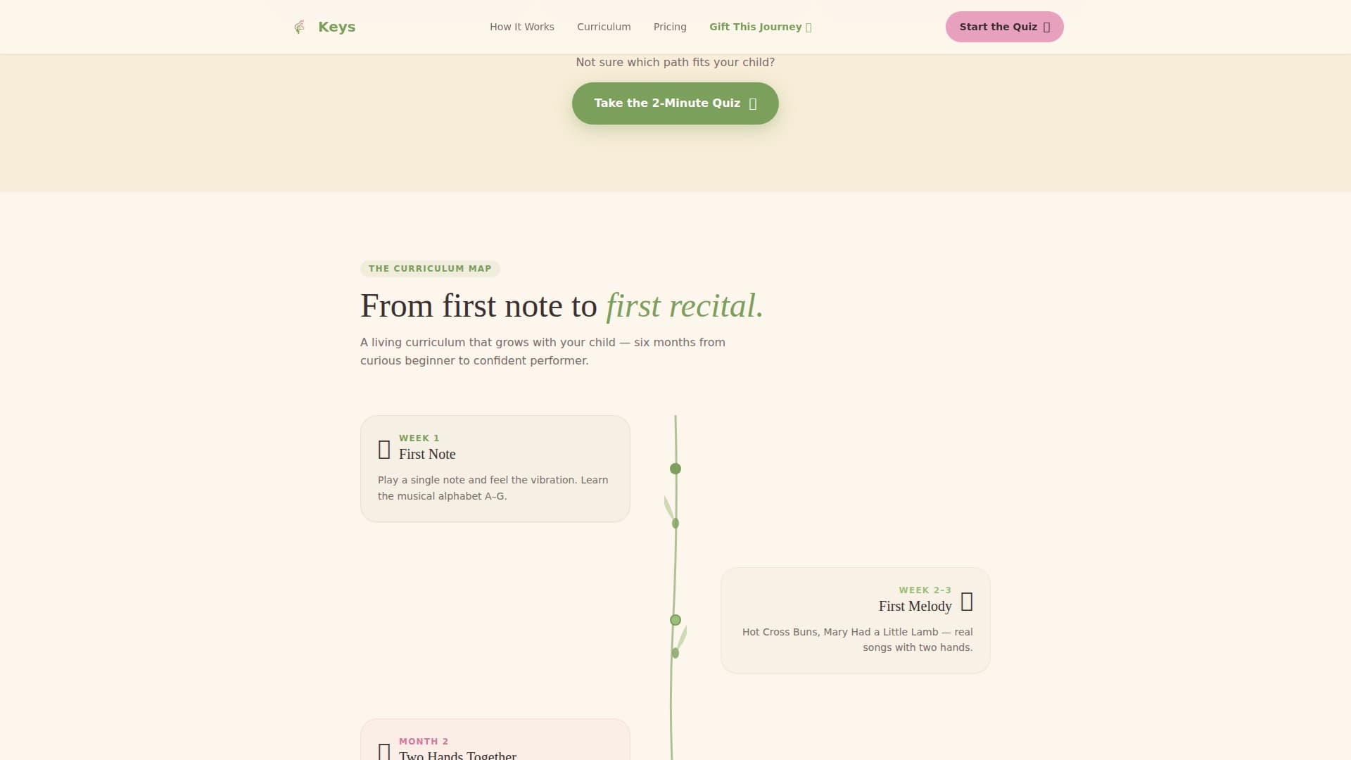 Keys - Nurturing Piano Landing Page Template