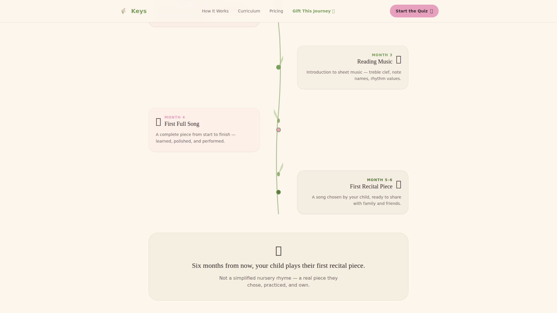 Keys - Nurturing Piano Landing Page Template