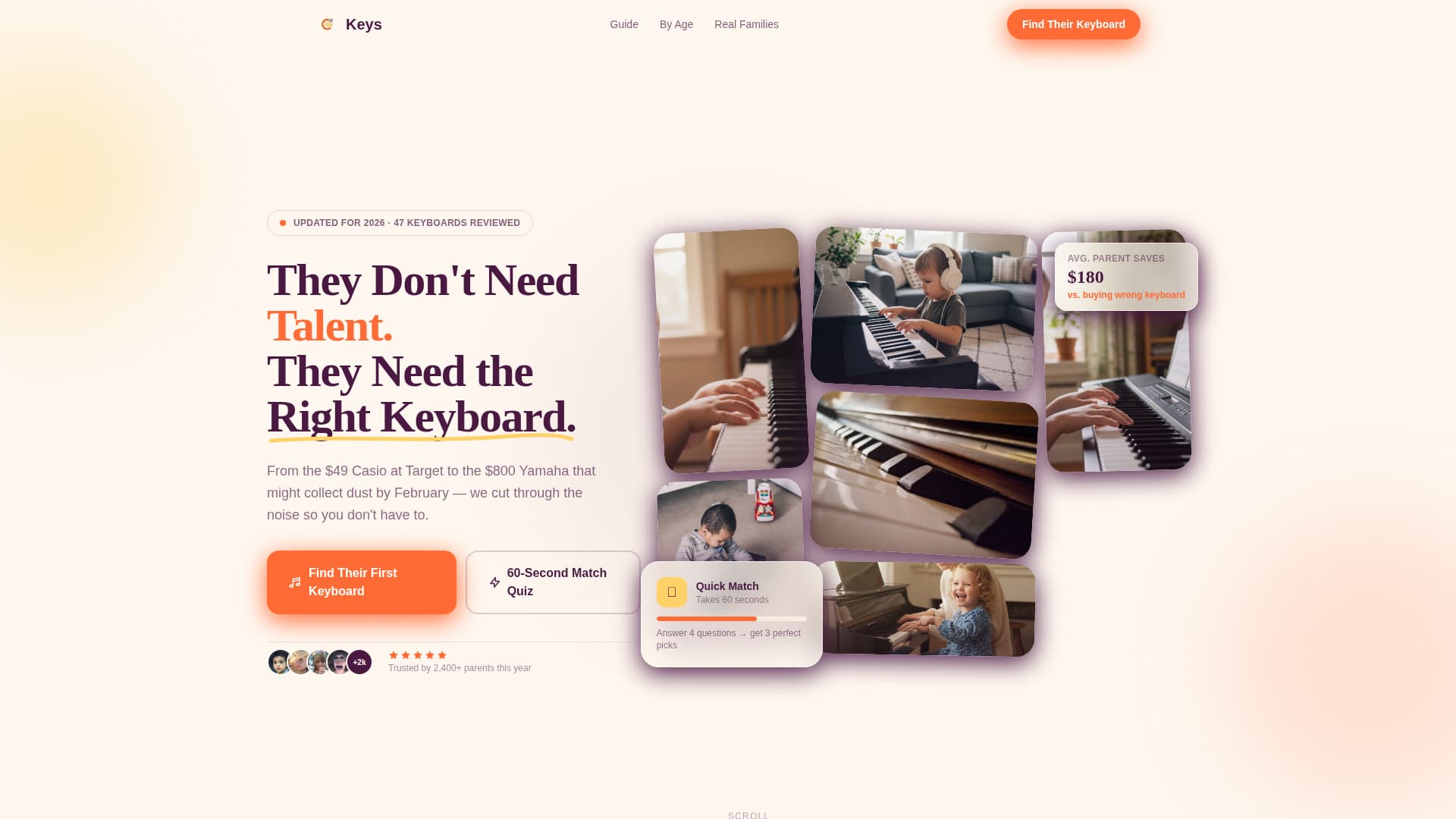 Keys - Ultimate Kids Piano Landing Page Template