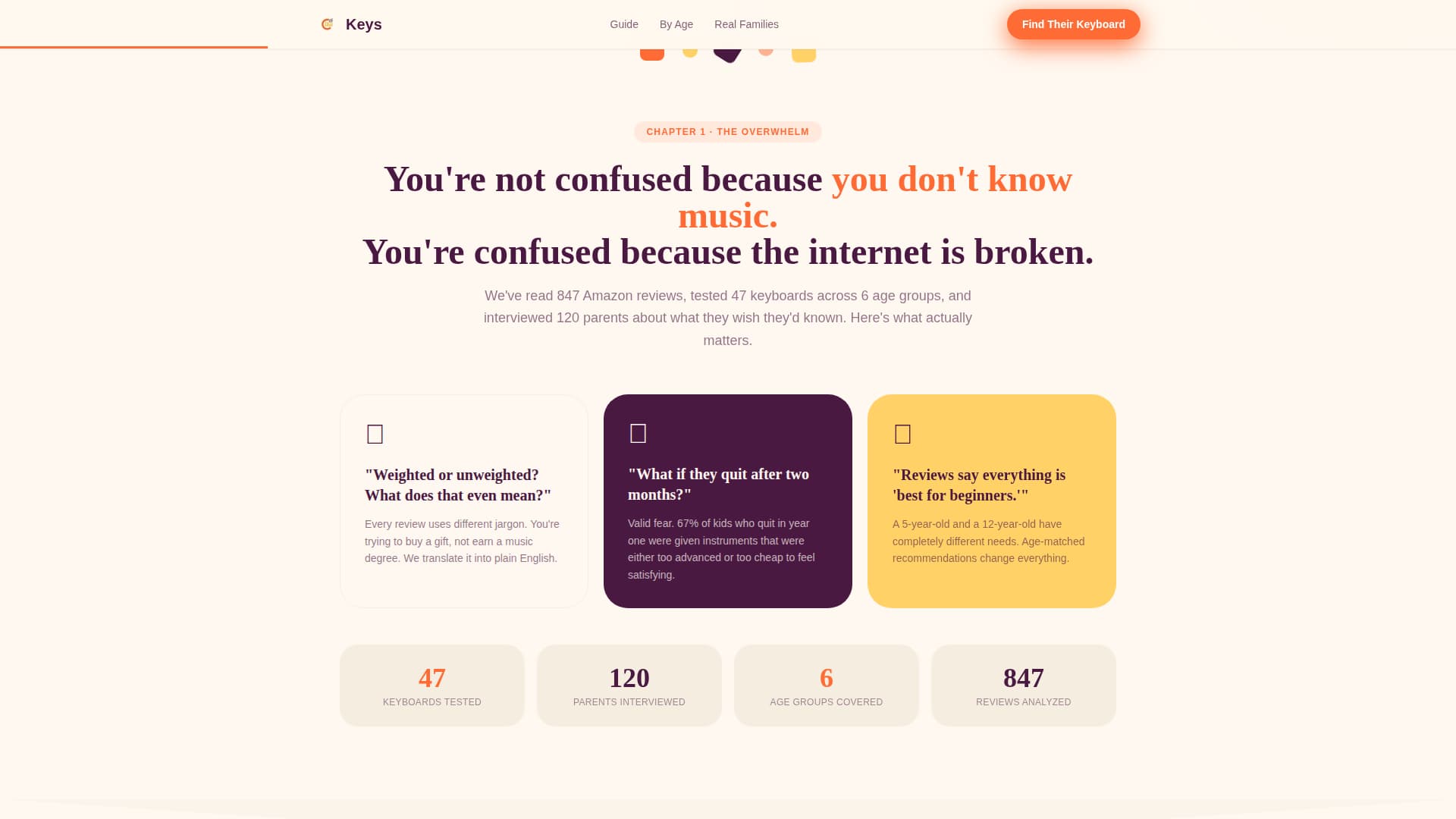 Keys - Ultimate Kids Piano Landing Page Template