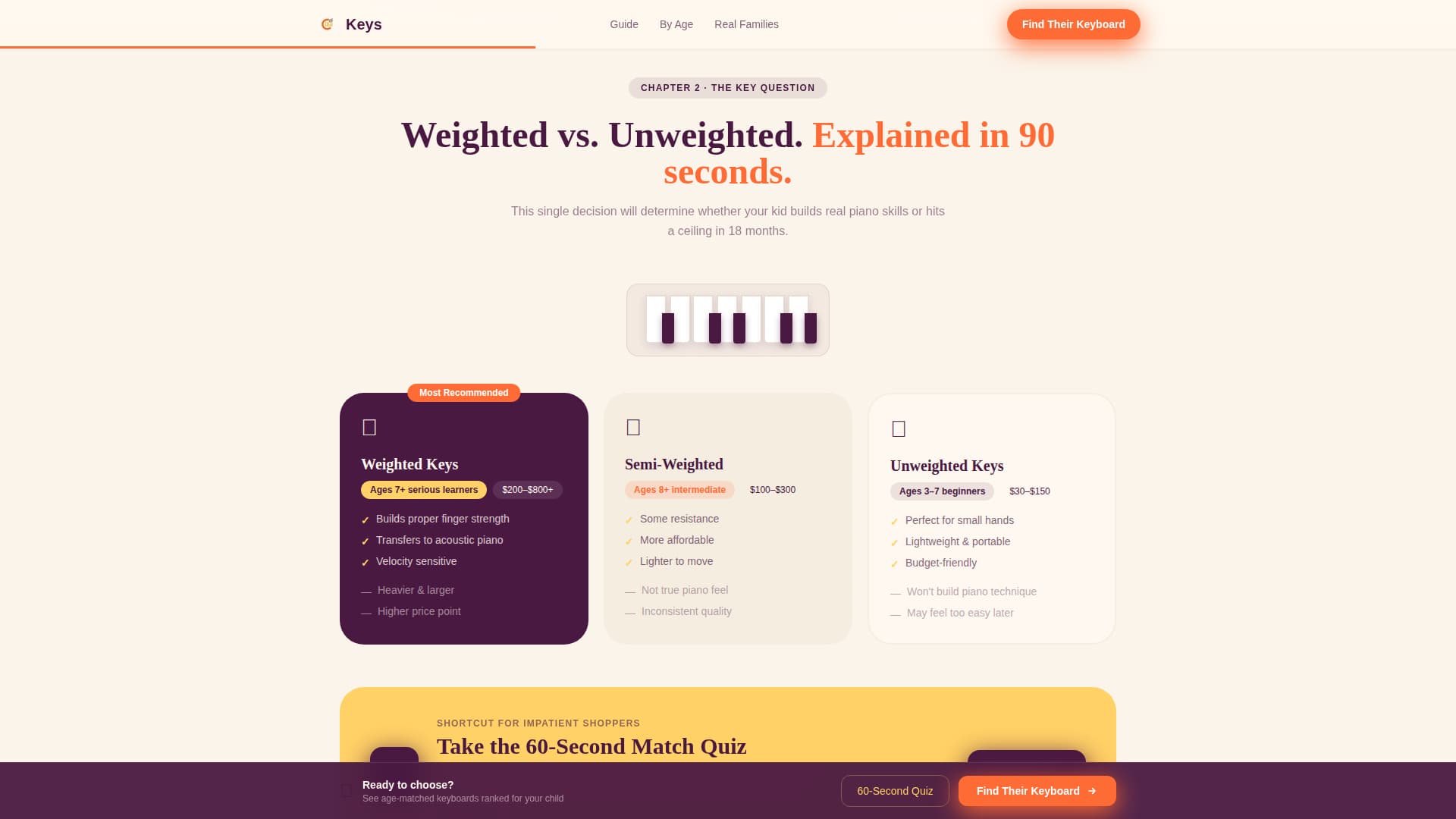 Keys - Ultimate Kids Piano Landing Page Template