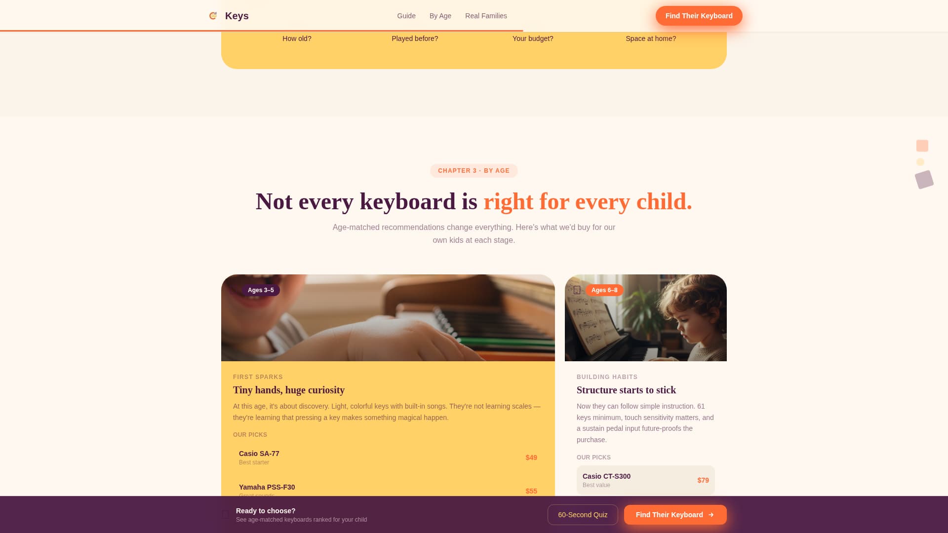 Keys - Ultimate Kids Piano Landing Page Template