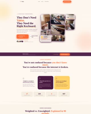 Keys - Ultimate Kids Piano Landing Page Template