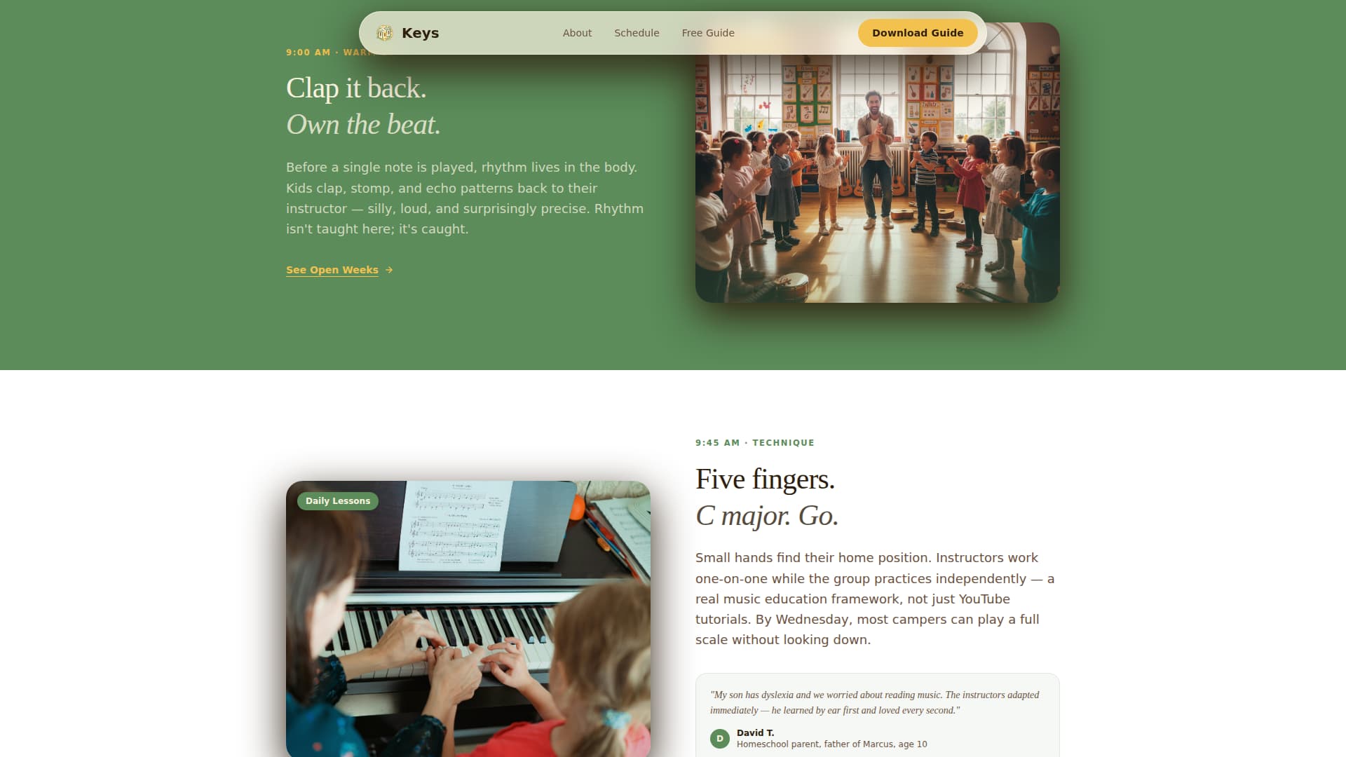 Keys - Joyful Piano Landing Page Template