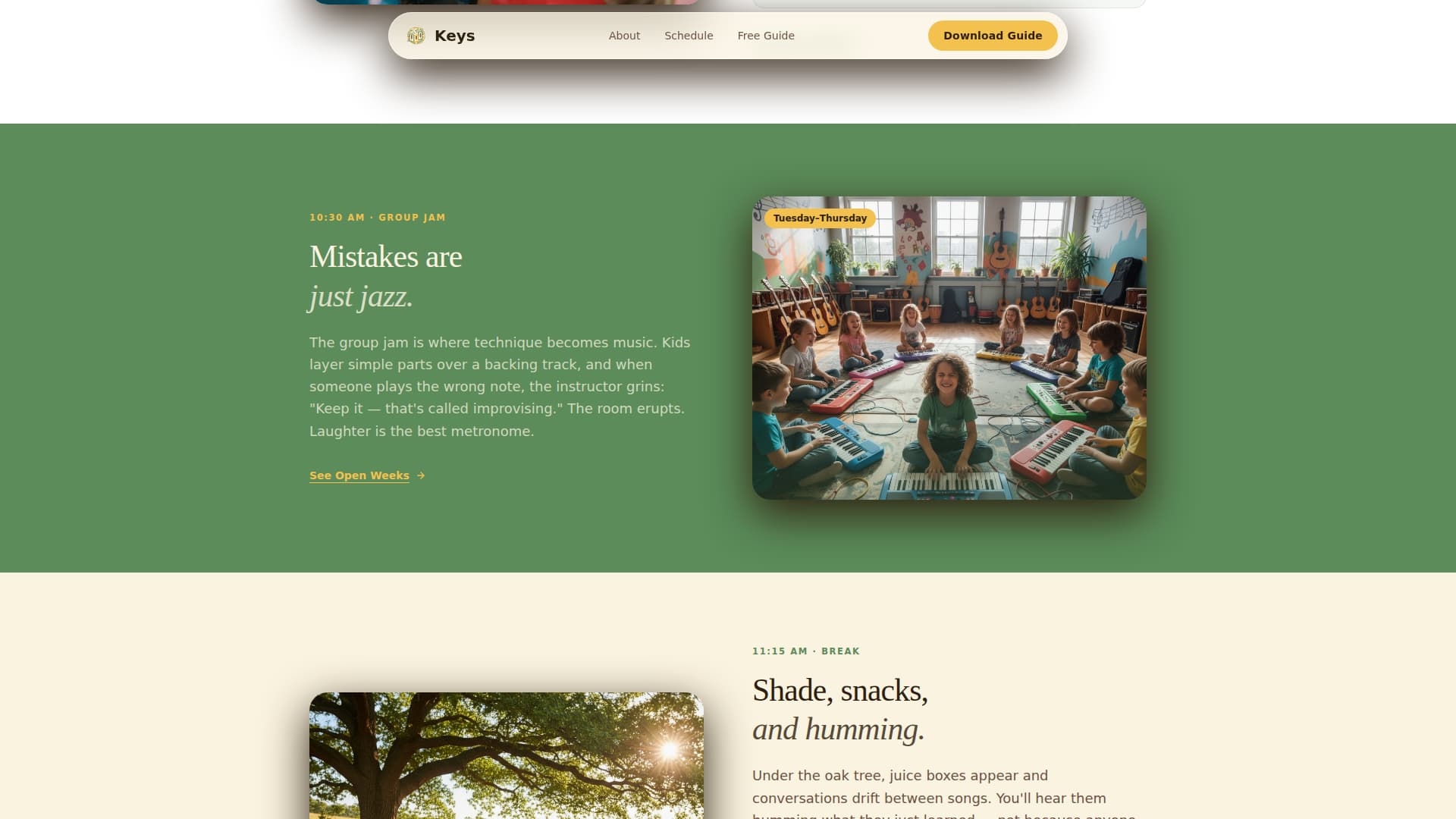 Keys - Joyful Piano Landing Page Template