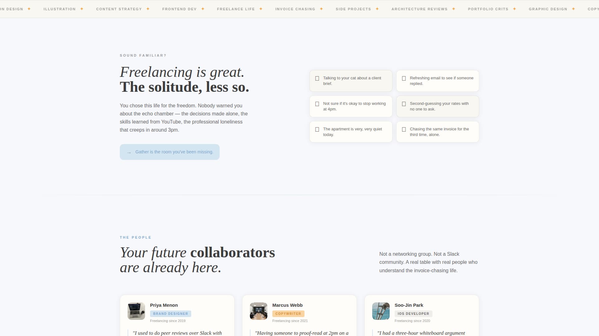 Gather - Vibrant Freelancers Landing Page Template