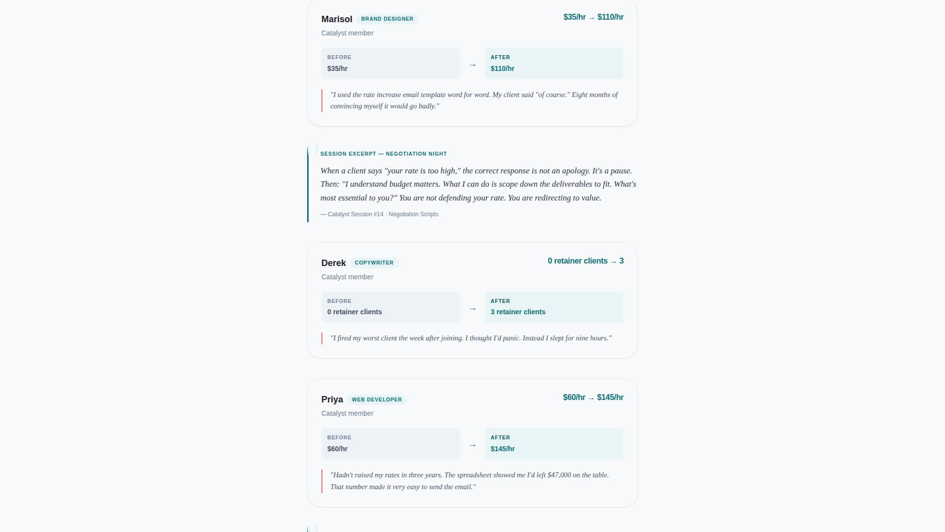 Catalyst - Honest Freelancers Landing Page Template