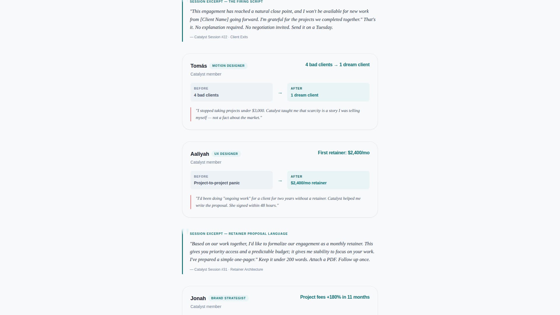 Catalyst - Honest Freelancers Landing Page Template