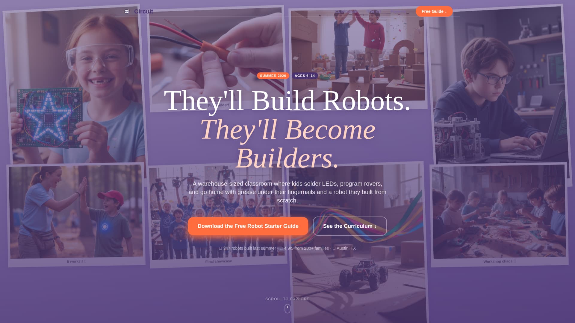 Circuit — Proven STEM Robotics Landing Page Template