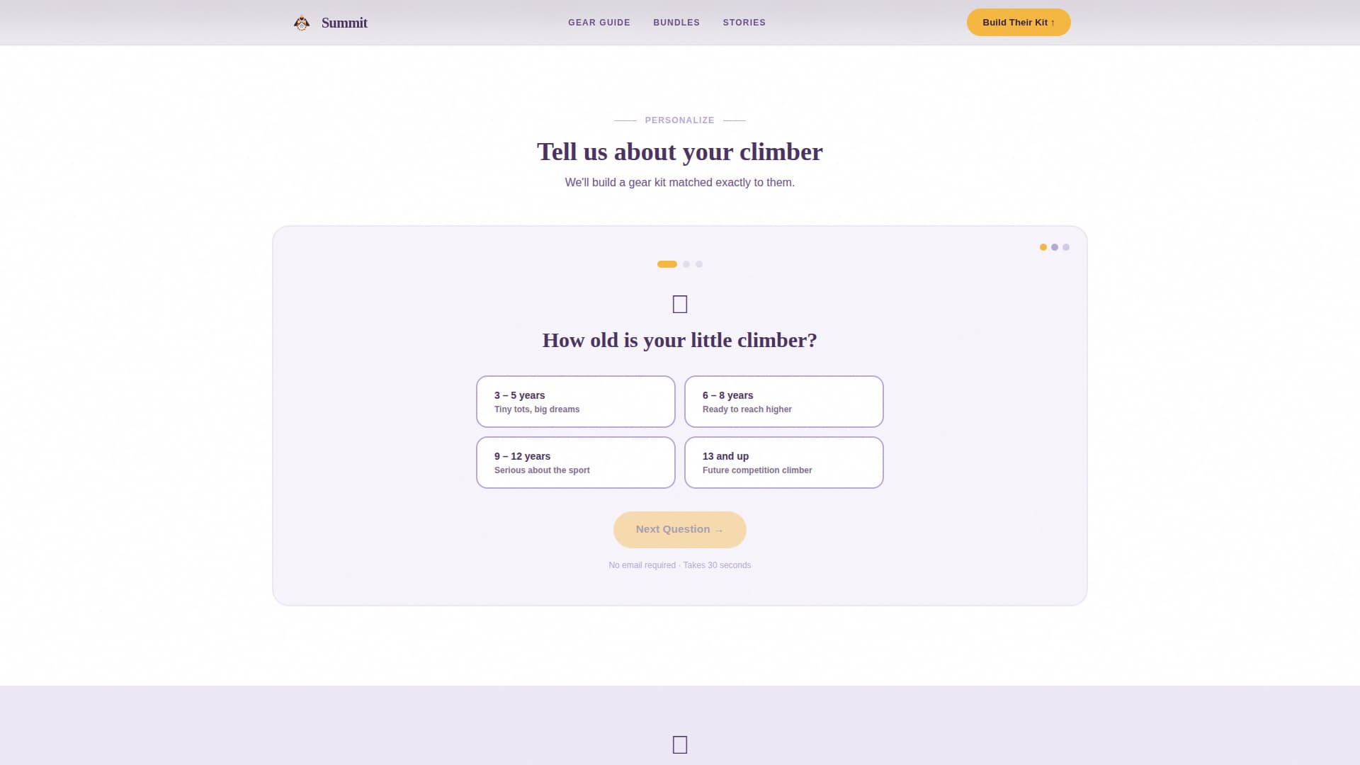 Summit - Personalized Kids Climbing Landing Page Template